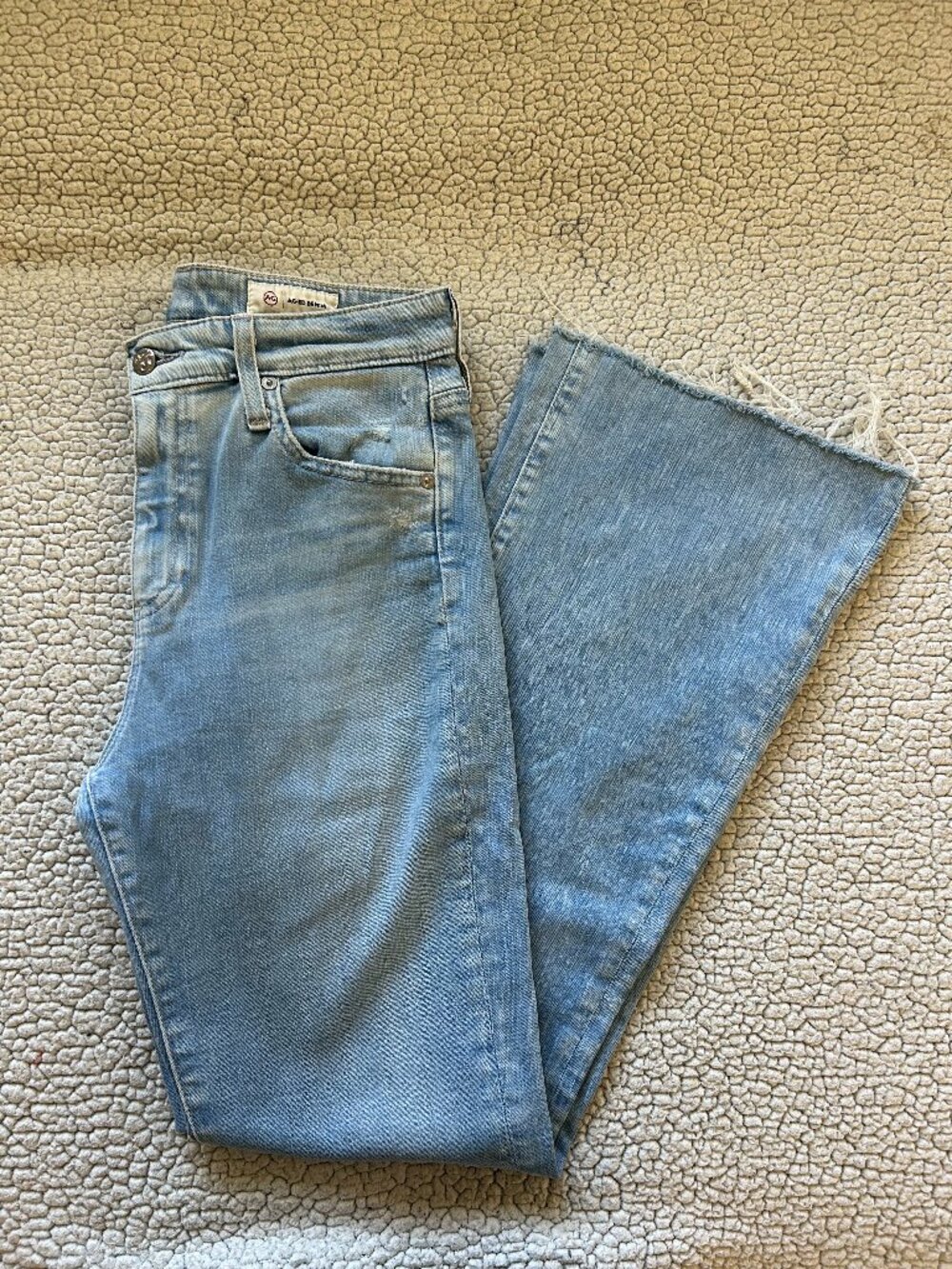 AG-ED Denim -- farrah boot high rise light color jeans